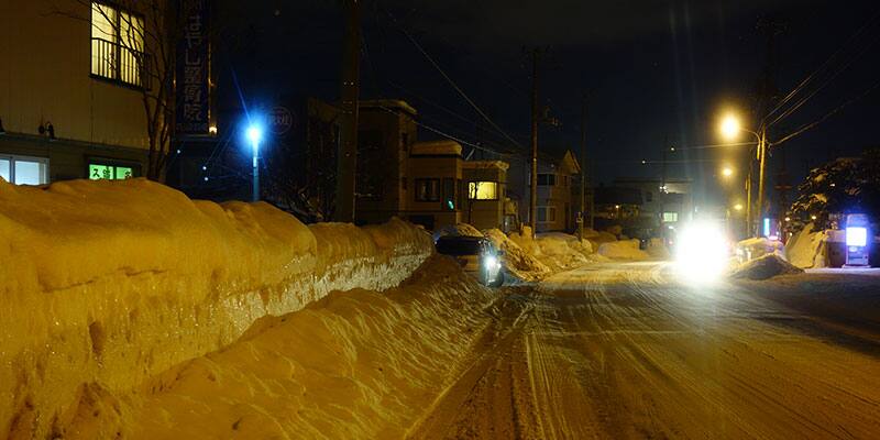 北海道、冬の夜の張り込み